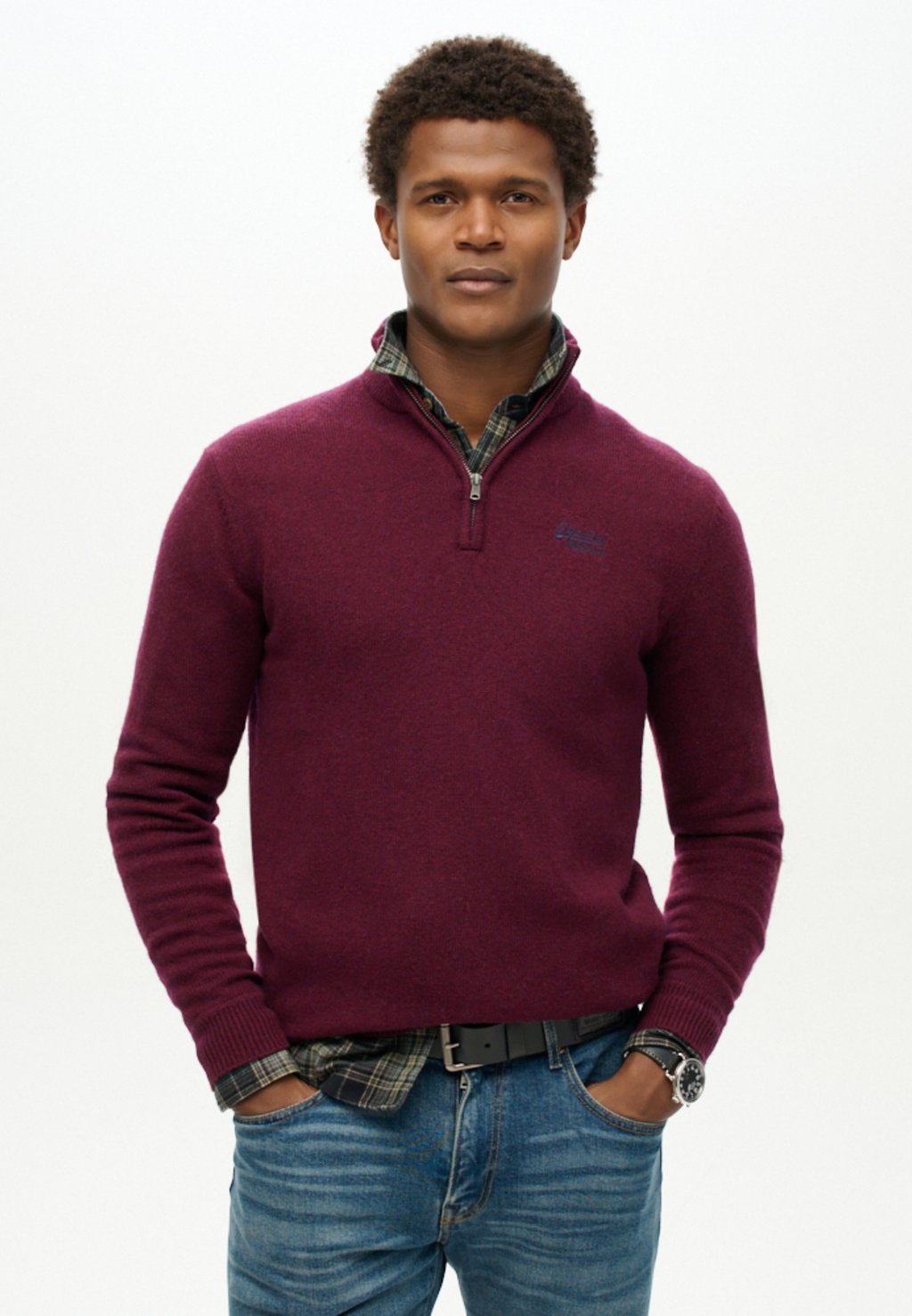 

Джемпер ESSENTIAL EMBROIDERED HALF ZIP Superdry, розовый