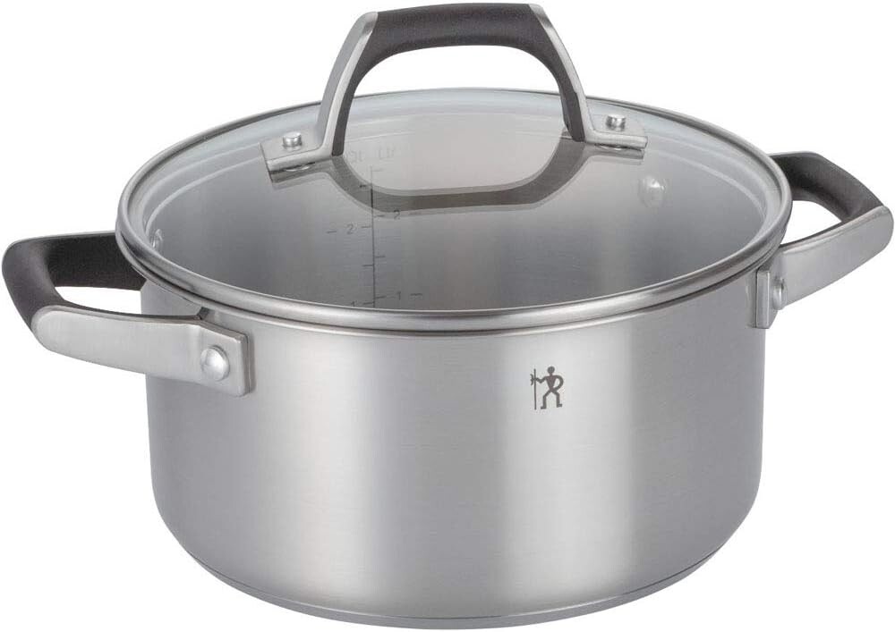 

Henckels 40582-200 Базовая кастрюля с двумя ручками HI Style, 7,9 дюйма (20 см), 3 л, кастрюля из нержавеющей стали, совместима с индукционной индукцией ZWILLING, Sliver