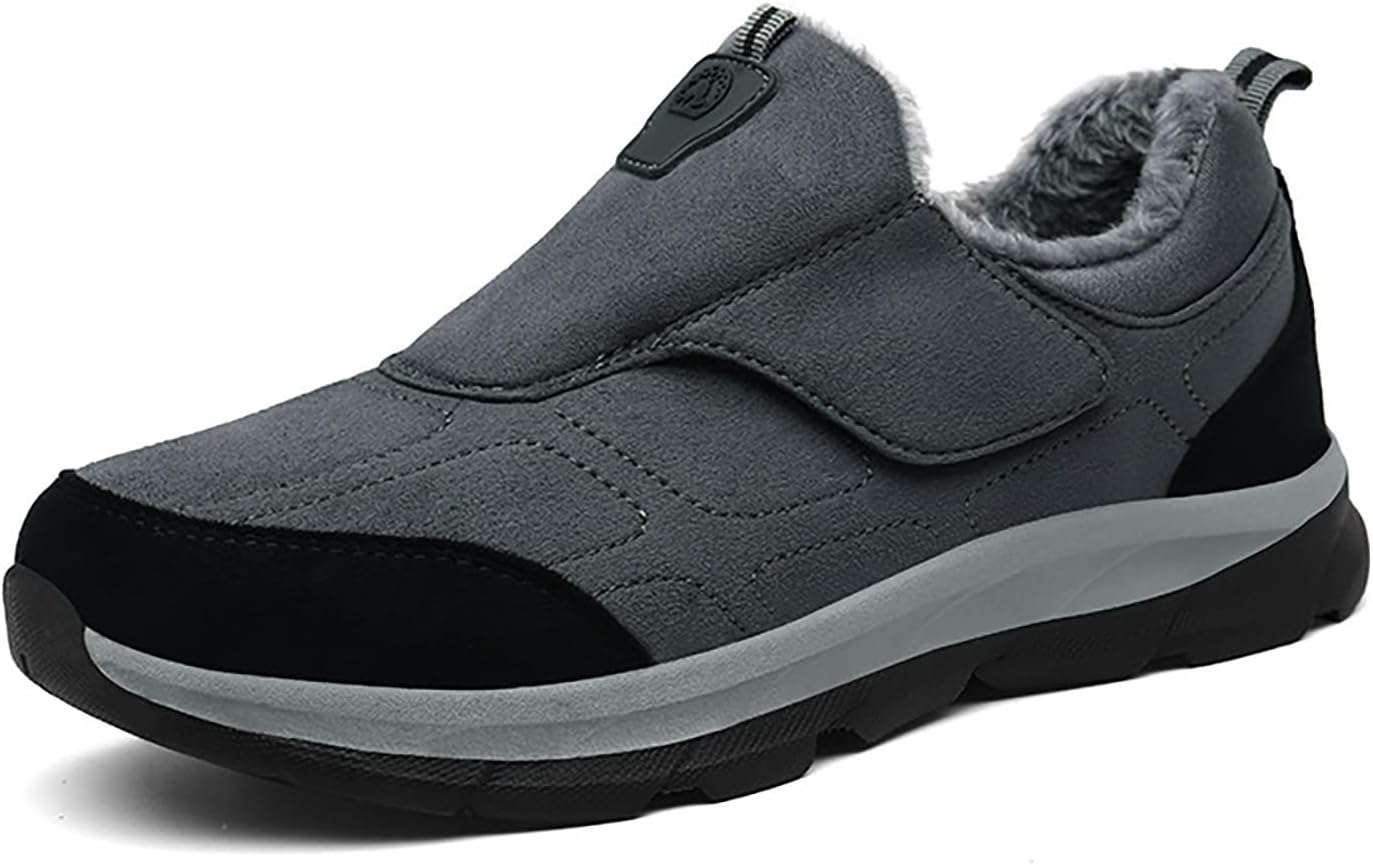 

Мужские зимние термо кроссовки на шнуровке, с дополнительной широкой посадкой, удобные, нескользящие, повседневные, с мягкой амортизацией Generic, серый