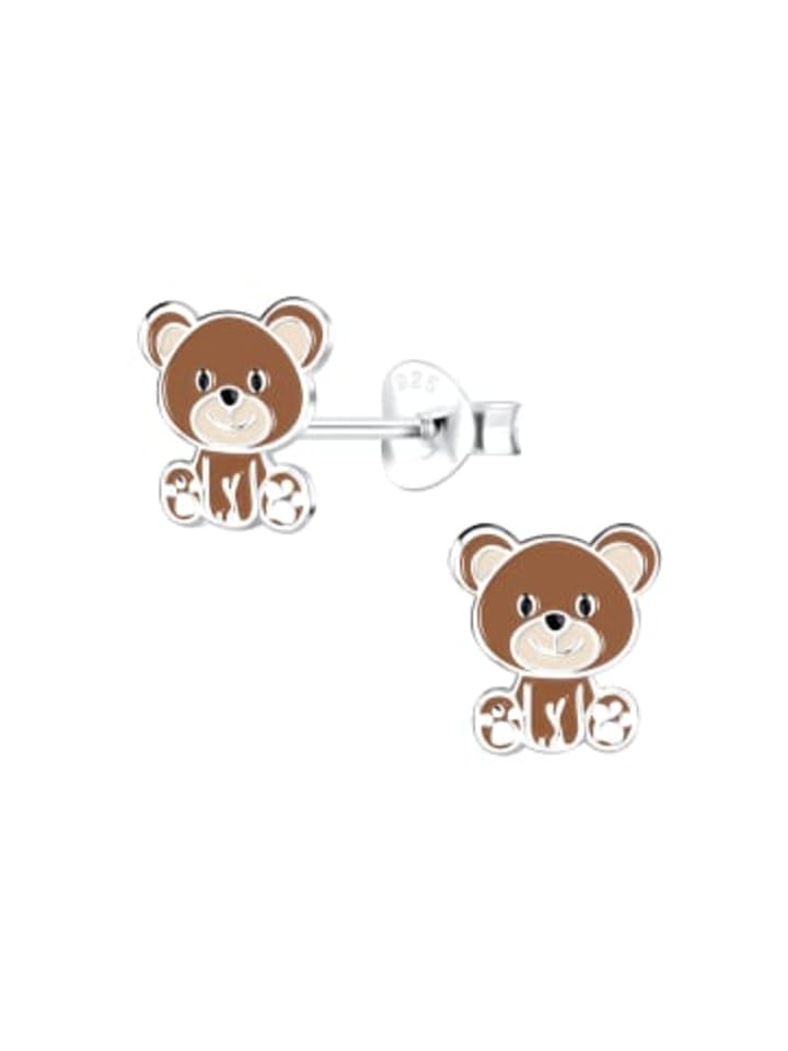 

Alexander York Детские серьги-гвоздики в виде медвежат, коричневые, из серебра 925 пробы, комплект из 2 штук