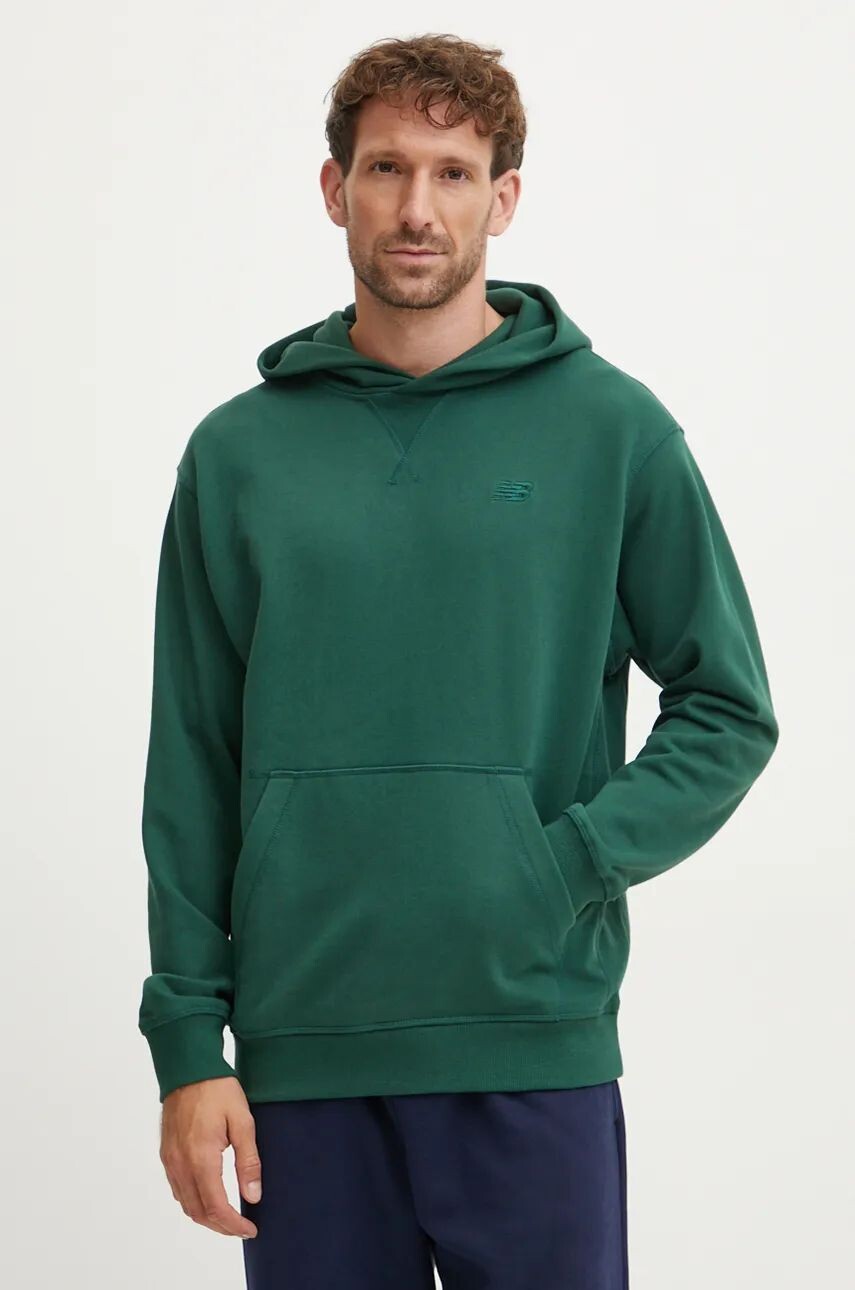 

Хлопковая толстовка New Balance, зеленый