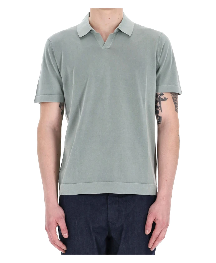 

Зеленая рубашка-поло, сверхлегкий хлопок. Drumohr, зеленый