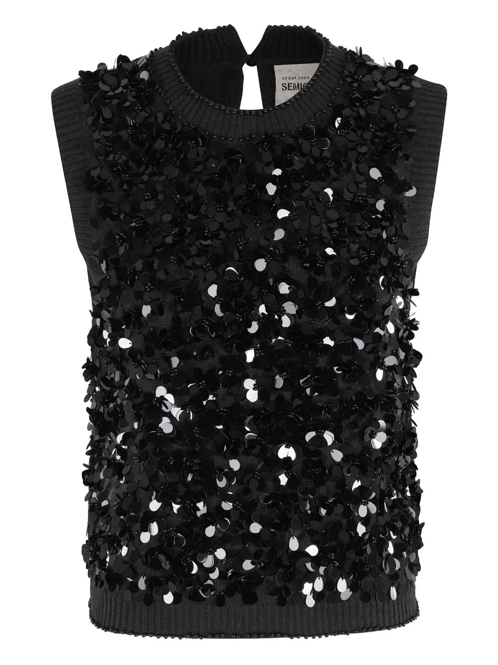 

Жилет с пайетками Semicouture, черный