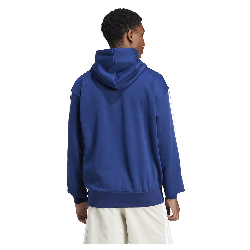 Худи adidas Essentials 3 Stripes Fleece, синий — фото 2
