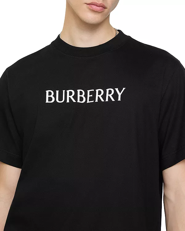 Футболка Burberry с логотипом, хлопок, черный — фото 2