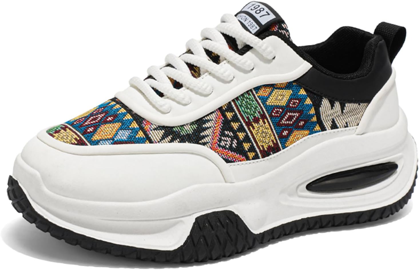 

Мужские повседневные спортивные кроссовки для тенниса, работы и прогулок, платформенные массивные модные кроссовки для мужчин Spwagym, белый/черный