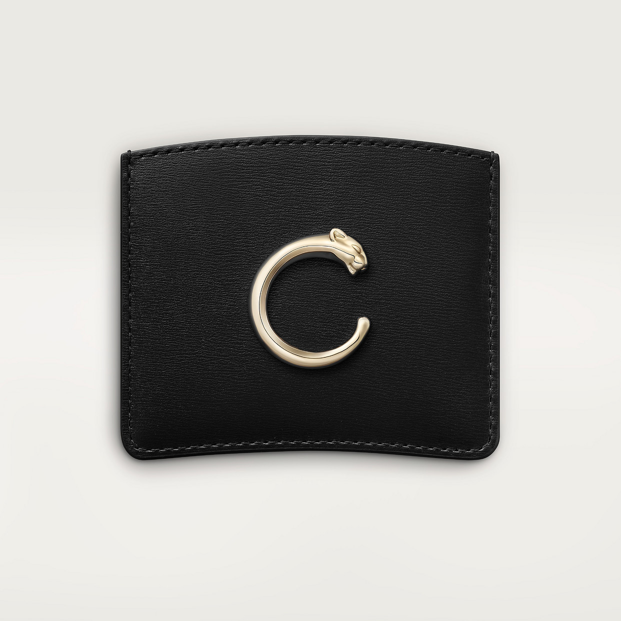 

Картхолдер Cartier Porte-cartes simple, Panthère C de Cartier, черная телячья кожа