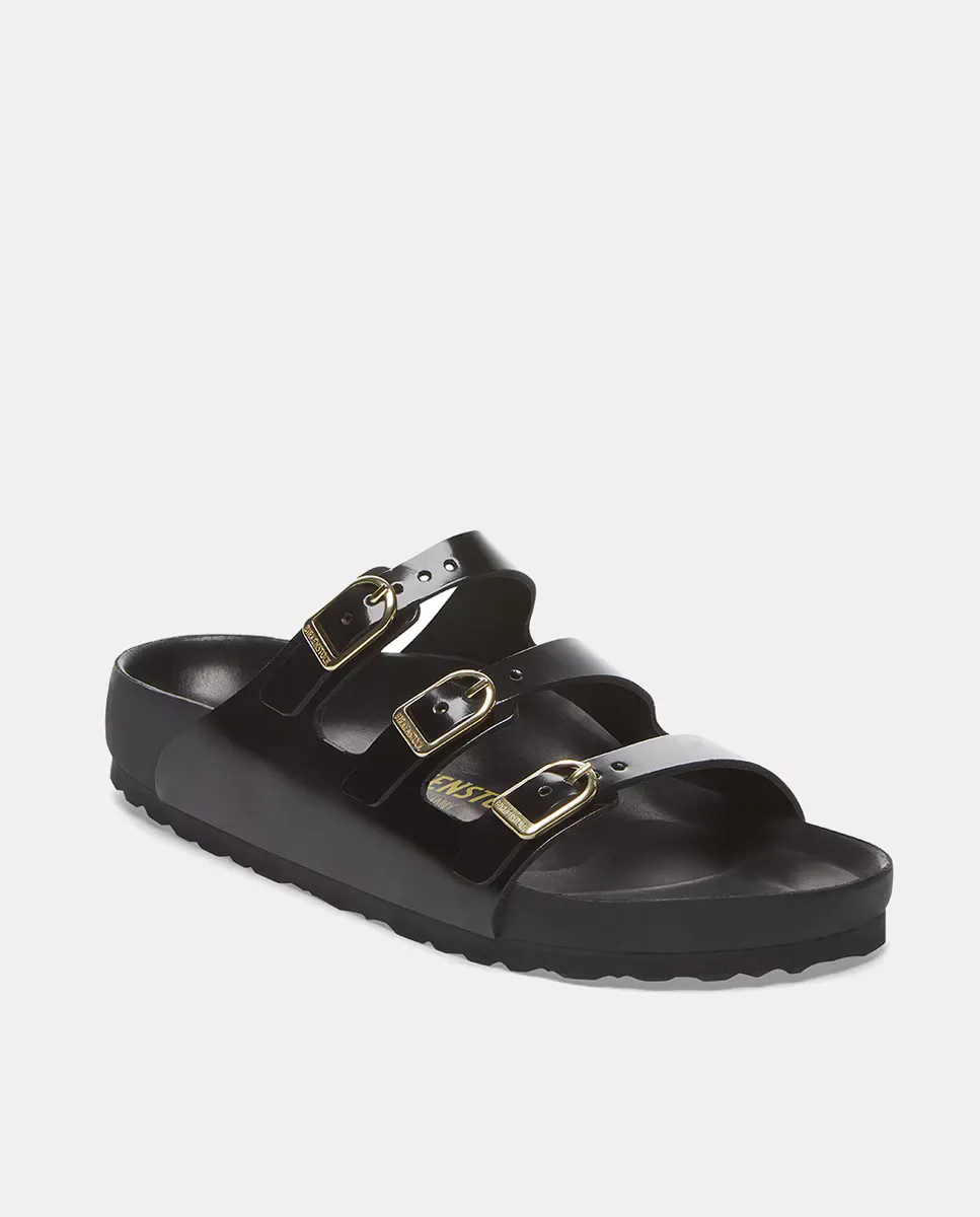 Женские сандалии Florida из натуральной эмалированной кожи Birkenstock, черный