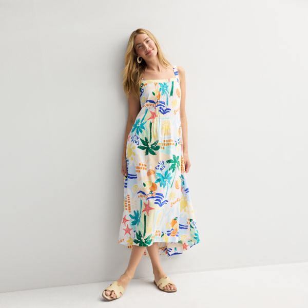 

Миниатюрное макси-платье с защипами Petite pintuck tank Sonoma Goods For Life, цвет multi bright palm