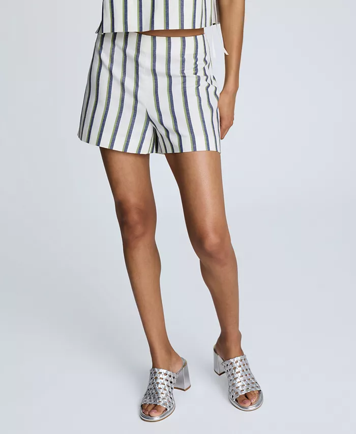 

Женские полосатые шорты с молнией по бокам Kenneth Cole, зеленый