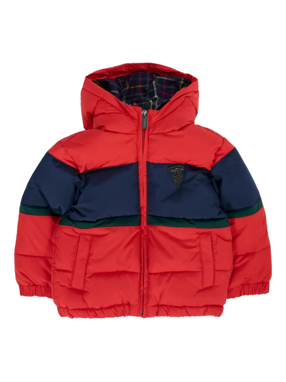 

Утепленная куртка с цветными блоками TRUSSARDI JUNIOR, красный