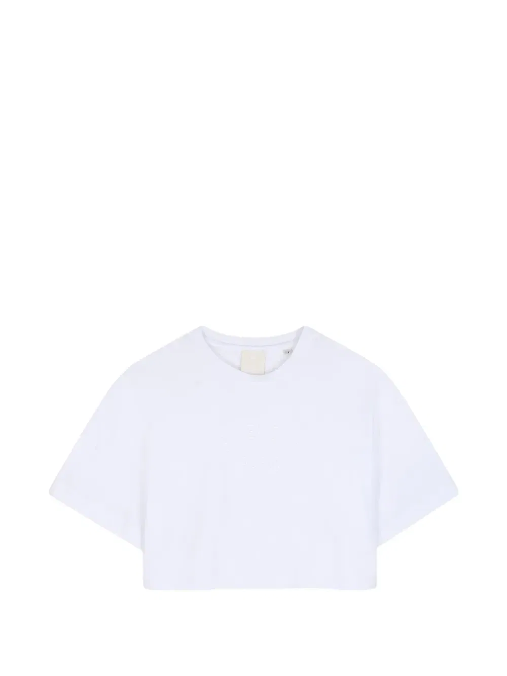 Укороченная футболка с вышитым логотипом Givenchy Kids, белый