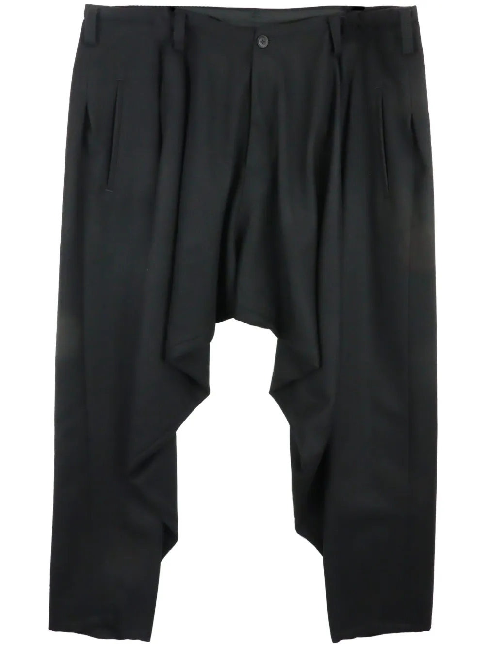 

Шерстяные брюки с заниженным шаговым швом Yohji Yamamoto, черный