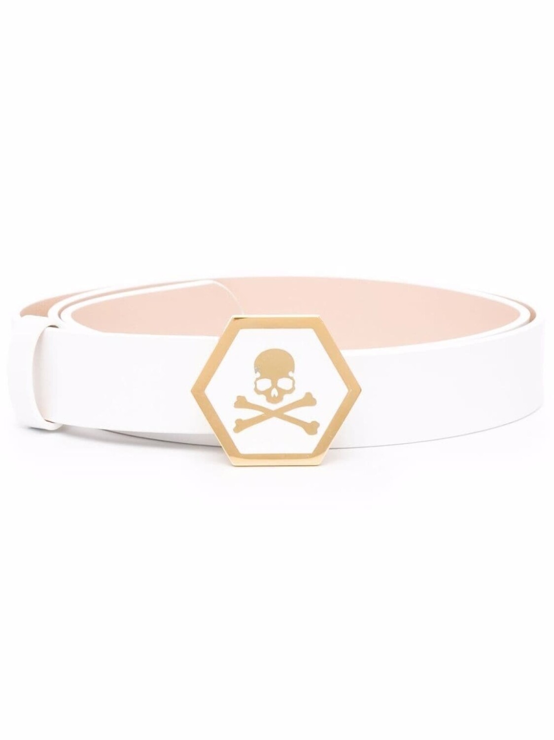 

Philipp Plein ремень с логотипом Skull, белый