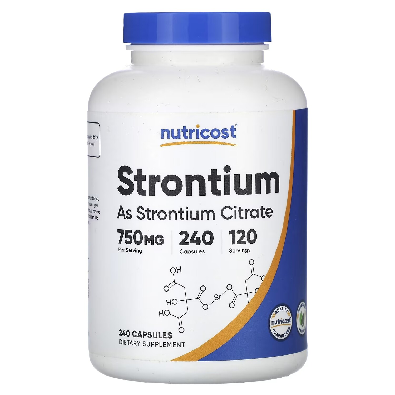 

Стронций Nutricost 750 мг, 240 капсул (375 мг в капсуле)