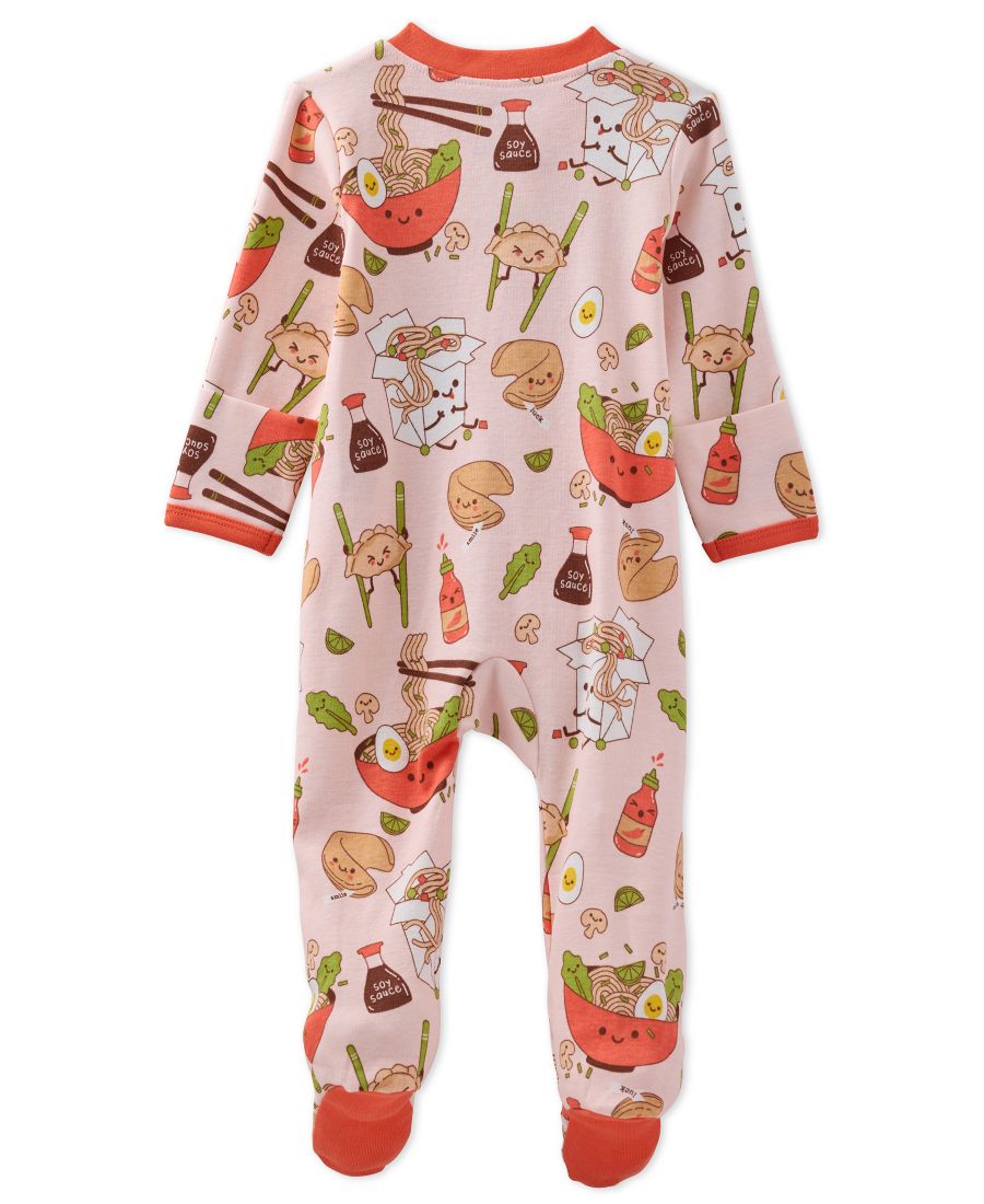 Детский комбинезон для сна и игр Baby Girls Scout с двусторонней молнией и закрытыми ножками butterblu, Pink Dim Sum Fun — фото 2