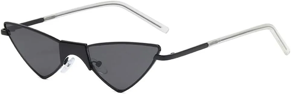 

Стильные солнцезащитные очки «кошачий глаз» треугольной формы для фотосессий, защита от ультрафиолета UV400, металлические линзы для женщин KTUCN, Black-black Gray