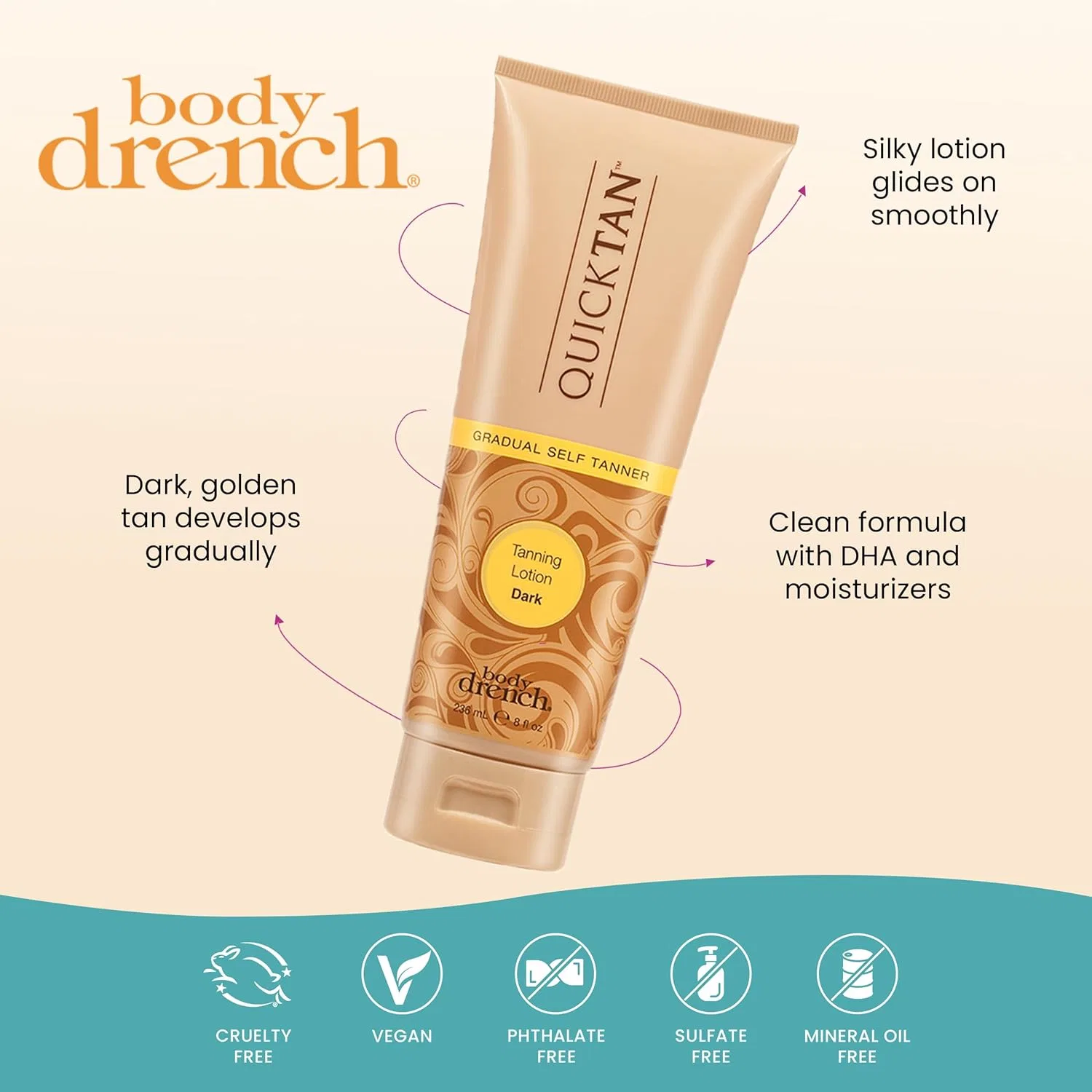 Автозагар Body Drench Quick Tan Dark 236 мл — фото 4