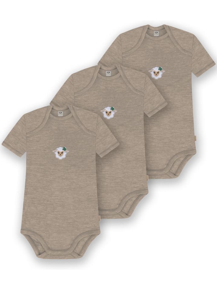 

Normani Outdoor Sports Комплект из 3 детских боди с коротким рукавом из мериносовой шерсти, цвет бежевый, Tauranga