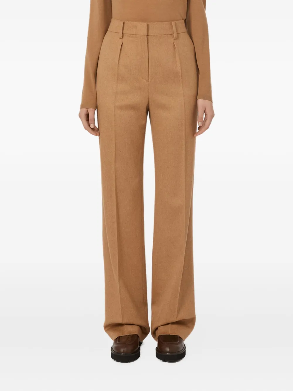

Плиссированные брюки цвета верблюжьей шерсти MAX MARA, нейтральный