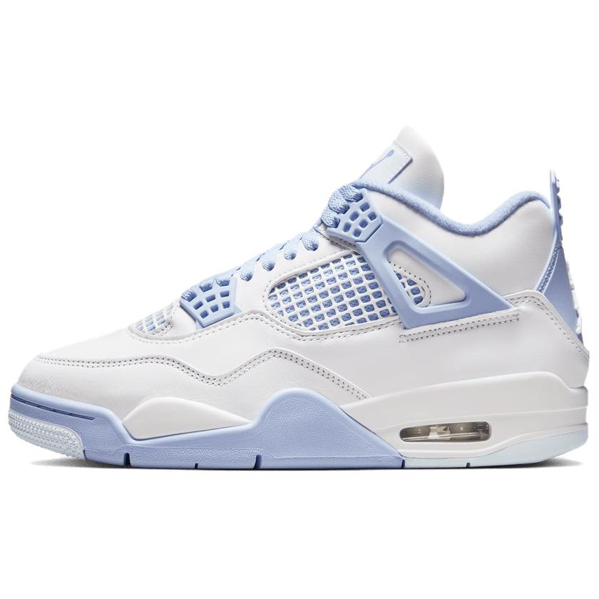 

Jordan 4 Ретро Незабудки женские - бело-голубые, цвет White Blue