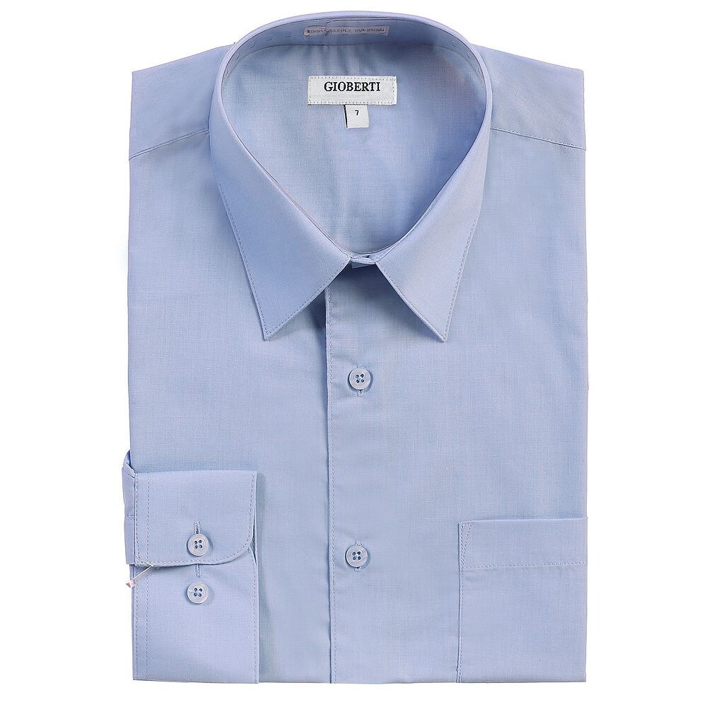 

Детская однотонная классическая рубашка Gioberti с длинными рукавами, цвет Light Blue