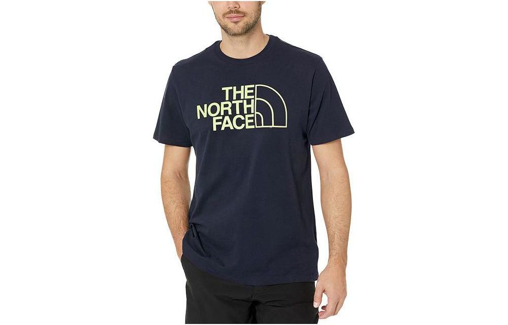 

THE NORTH FACE Футболка мужская с морским синим и зеленым логотипом