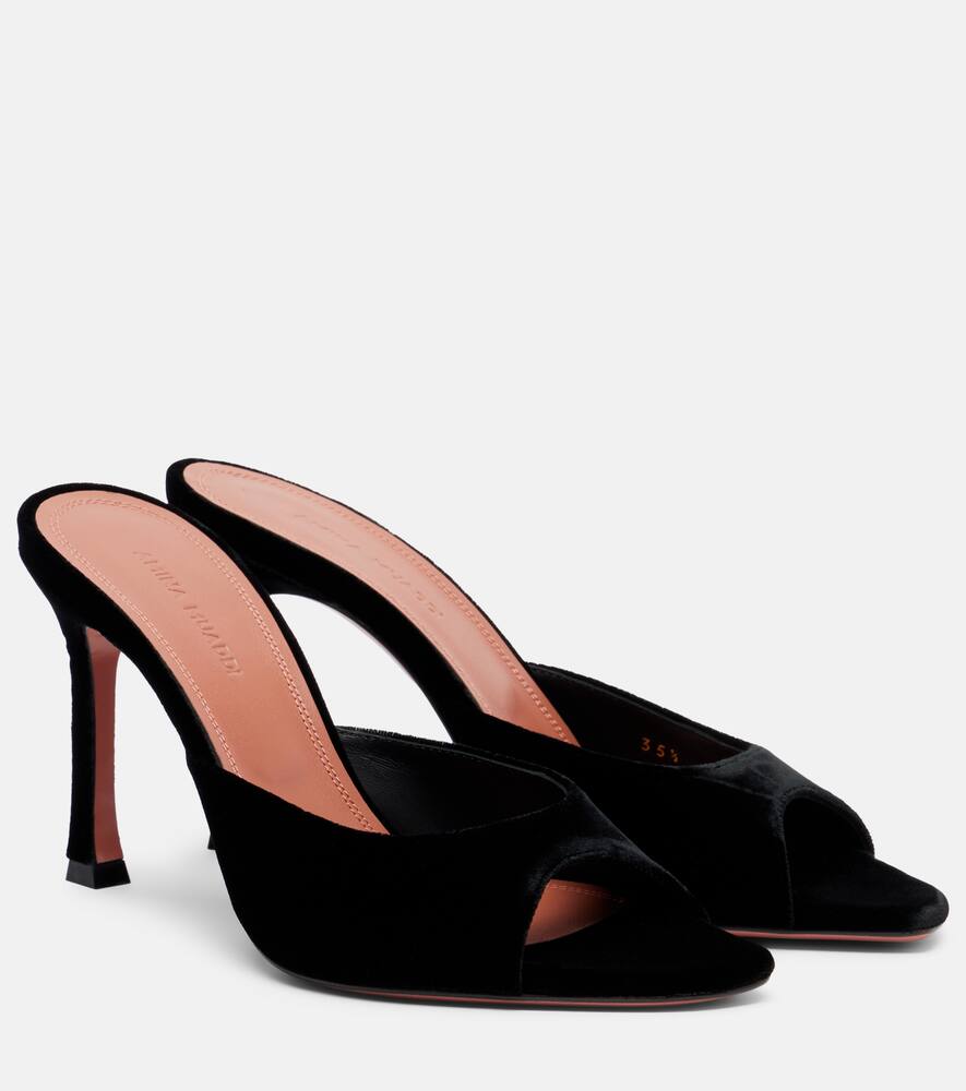 Туфли-мюли Alexa 95 velvet Amina Muaddi, Black