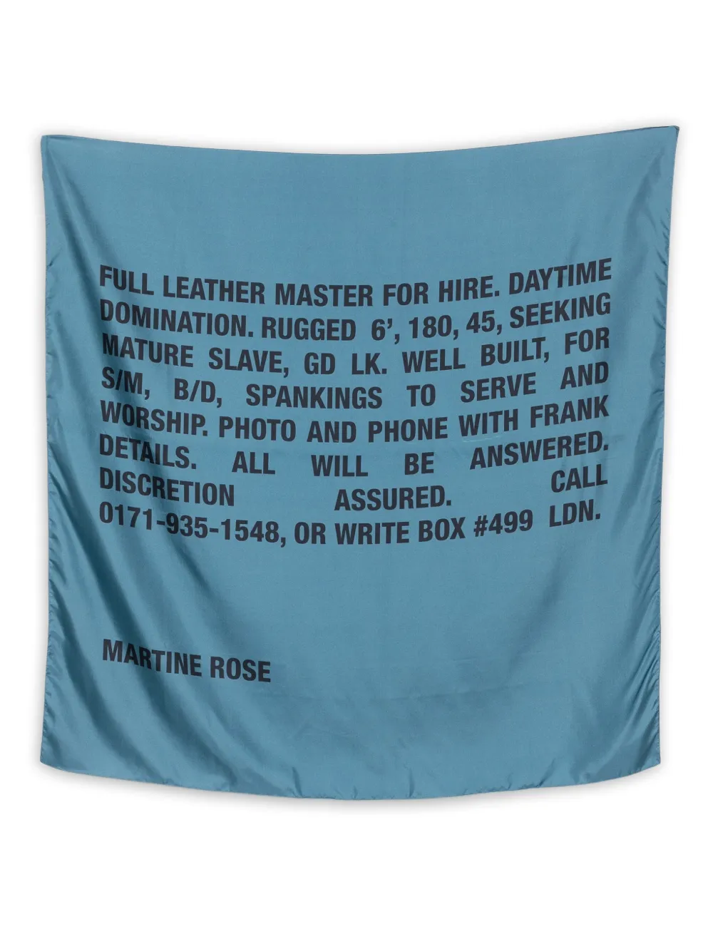 

Шелковый платок с принтом Martine Rose, синий