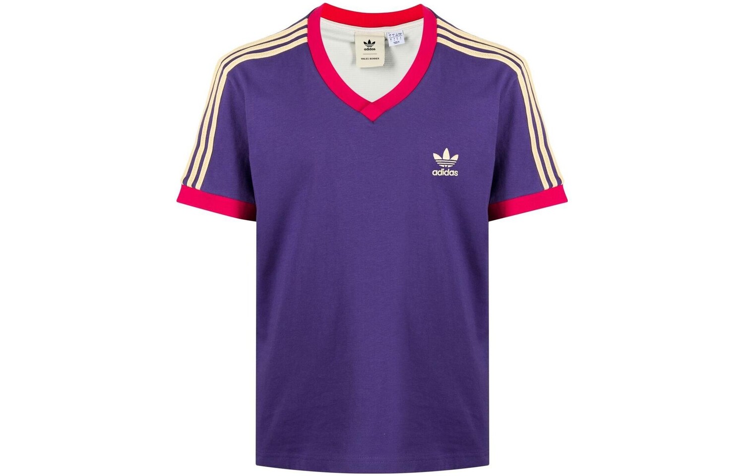 

Футболка Adidas X Wales Bonner 70s с V-образным вырезом Adidas Originals, фиолетовый