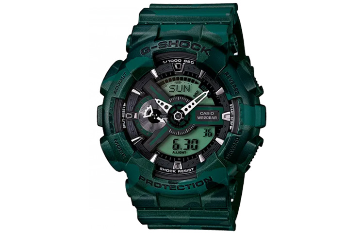 

Мужские часы Casio GA-110CM-3 серии Liquid Crystal/Analog Dual Display зеленые
