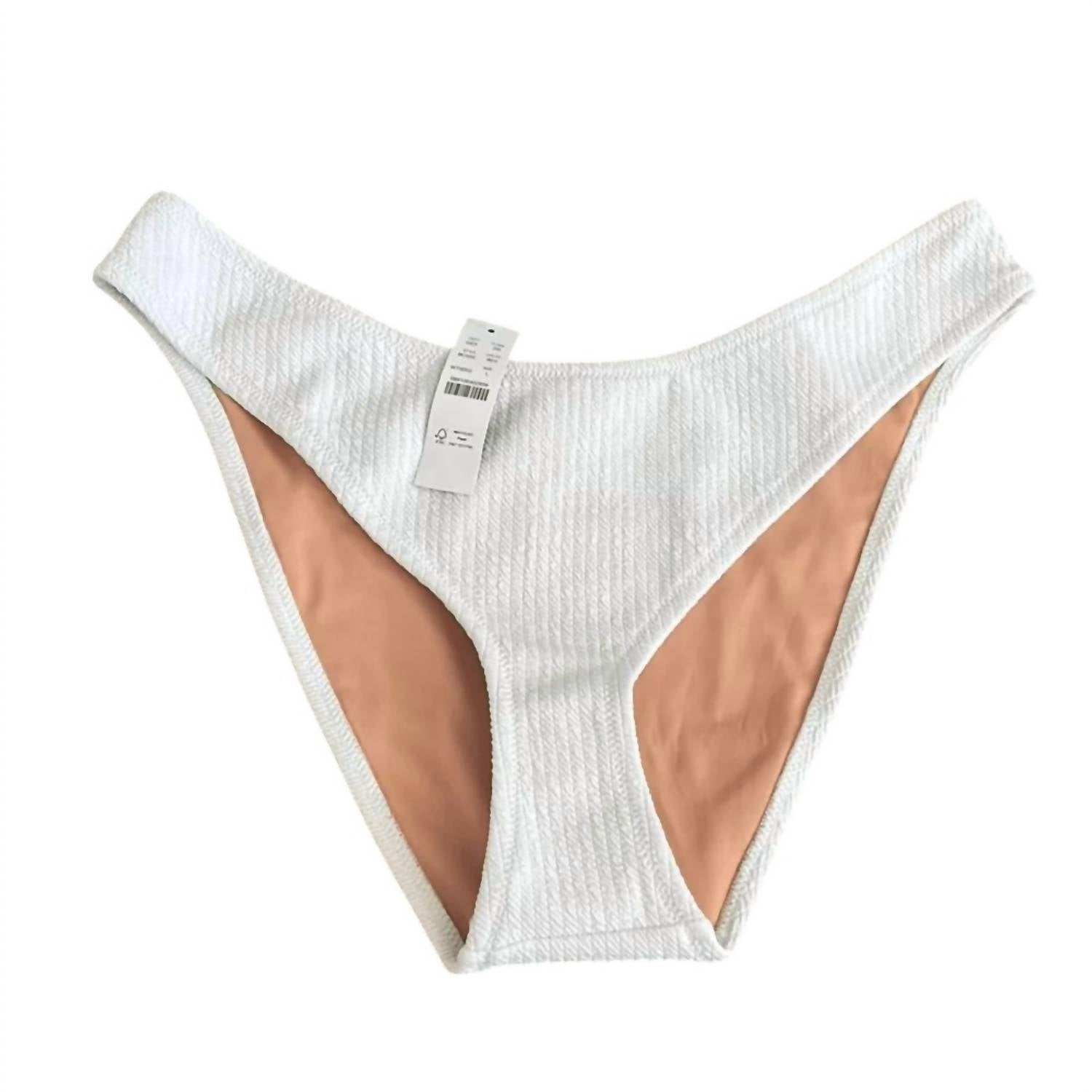 

Текстурированные плавки бикини с закругленной талией белого цвета J.Crew