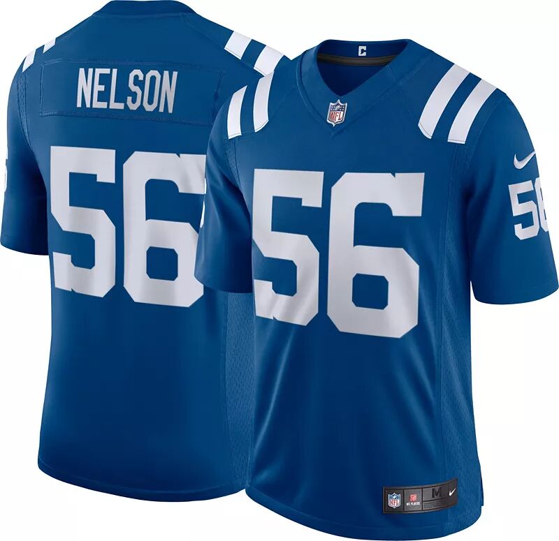 

Мужская синяя майка Nike Indianapolis Colts Quentin Nelson #56 Vapor Limited