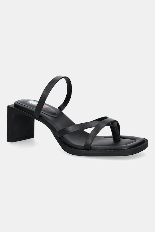 Кожаные шлепанцы The Soho Sandal Tommy Jeans, черный