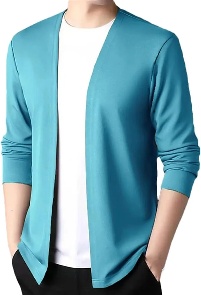 

Мужской кардиган V-образным вырезом ретро приталенный вязаный однотонный