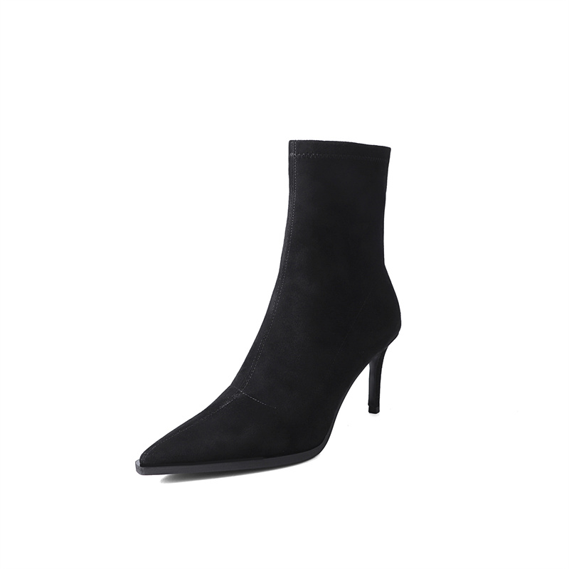 Yeezyy Reezy Черные замшевые женские ботильоны, цвет Black Suede