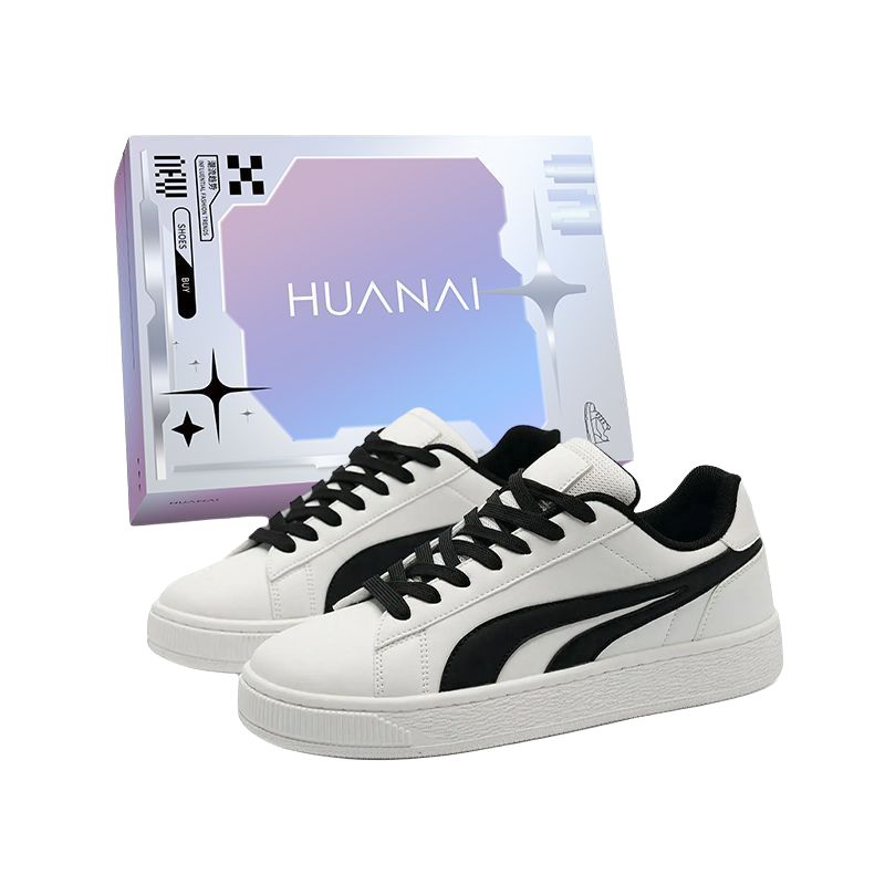 

HUANAI Юнисекс скейтерские кроссовки низкие сине-бело-черные с белым, цвет White
