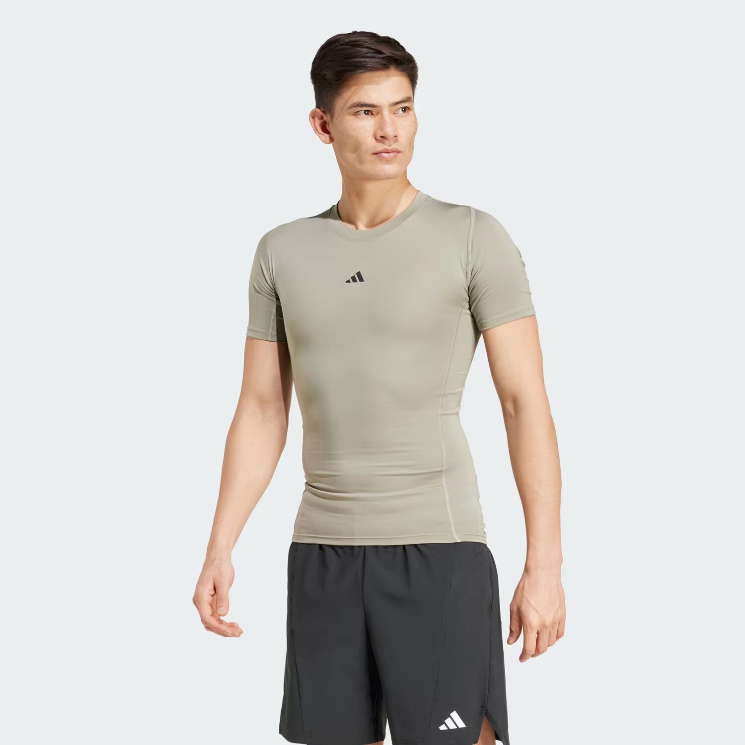 

Компрессионная тренировочная футболка Techfit Adidas, цвет Silver Pebble