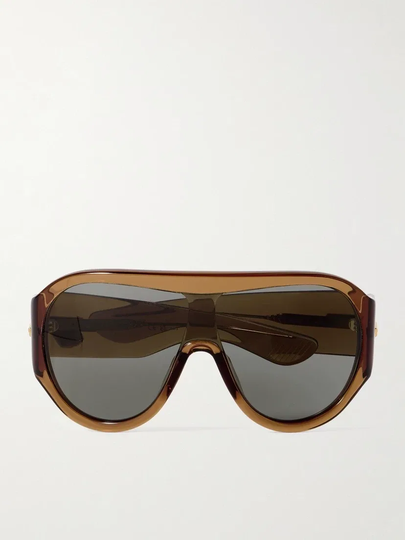 Ацетатные солнцезащитные очки-авиаторы BOTTEGA VENETA EYEWEAR, коричневый