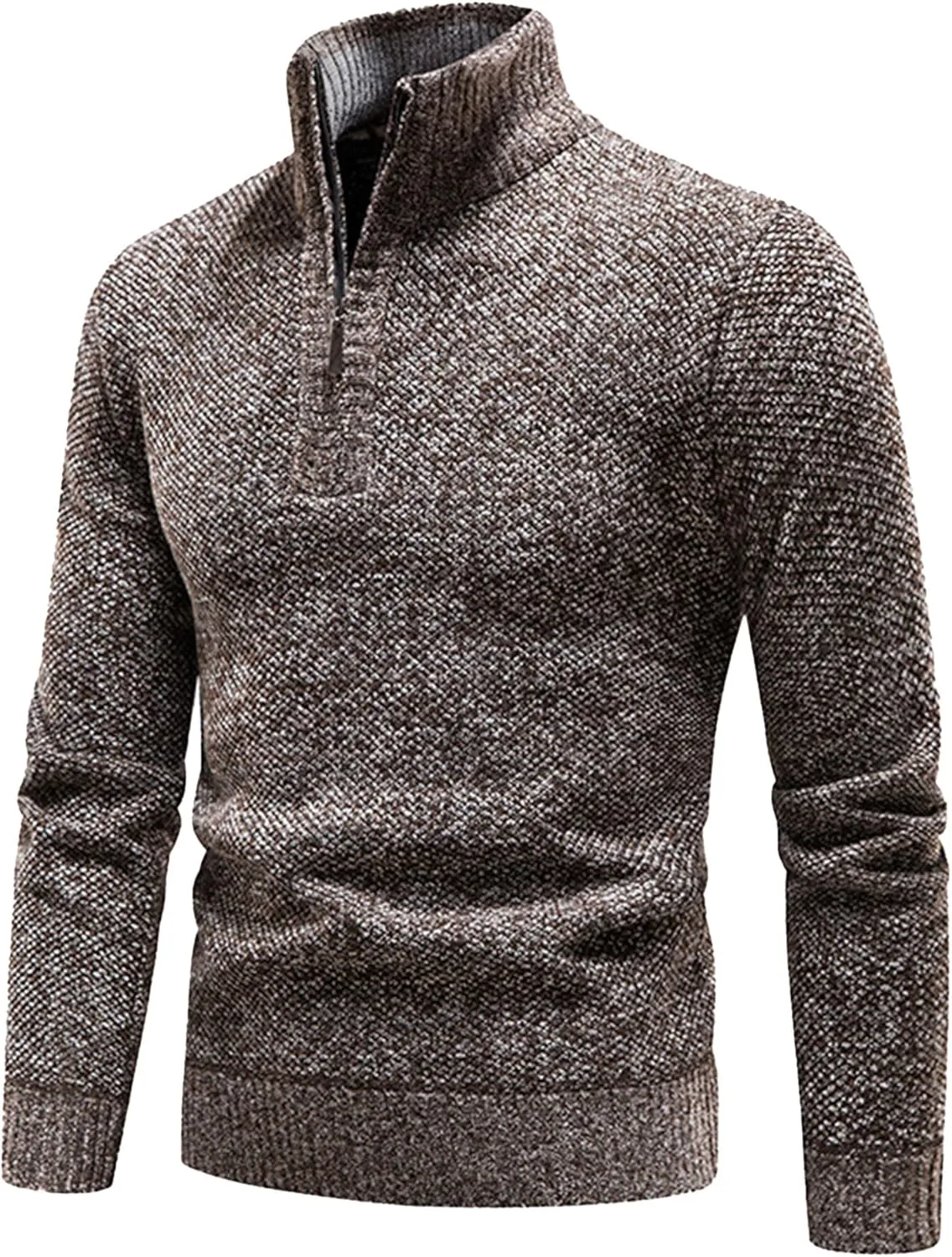 

Мужской свитер с воротником стойкой и молнией на четверть, Slim Fit Maiyifu-GJ