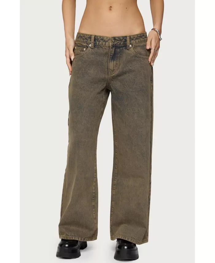 

Женские джинсы Zahra Mud Wash с низкой талией Edikted, коричневый