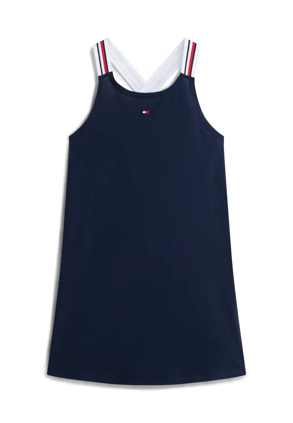 Платье-Накидка в полоску с перекрестным узором, трикотажное платье Tommy Hilfiger, Dark Night Navy — фото 3