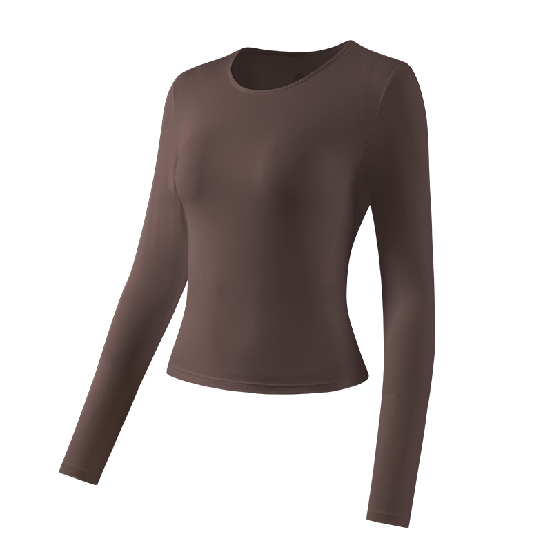 

Футболка для йоги женская с круглым вырезом 361°, coffee