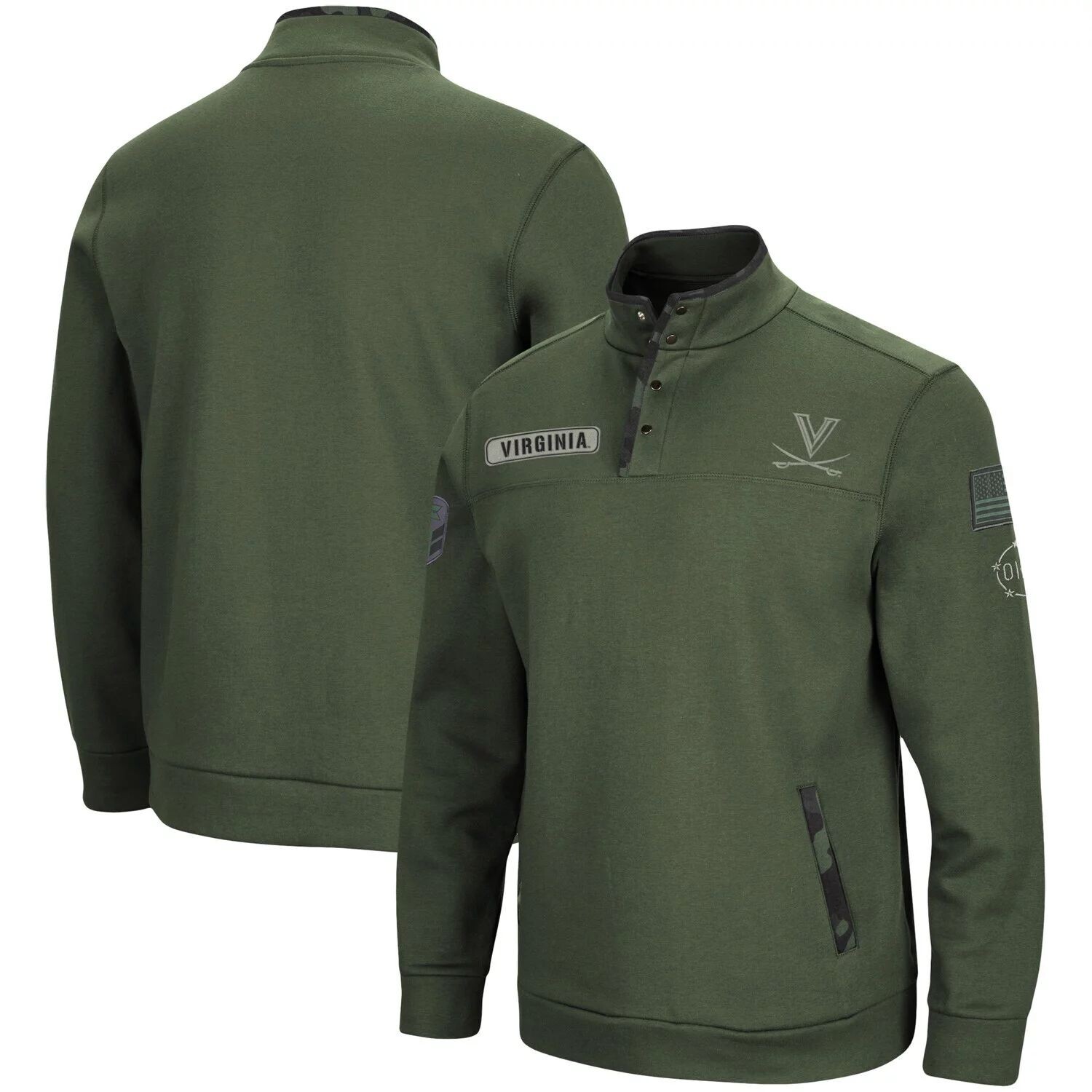 

Мужская оливковая куртка с четверть кнопки Virginia Cavaliers OHT Military Appreciation Digital Camo Colosseum, Зеленый, Мужская оливковая куртка с четверть кнопки Virginia Cavaliers OHT Military Appreciation Digital Camo Colosseum