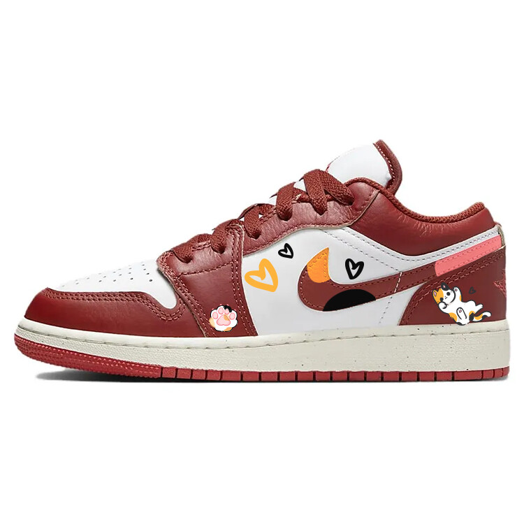 

Кроссовки Air Jordan 1 Kids' Basketball Shoes Grade School, красный