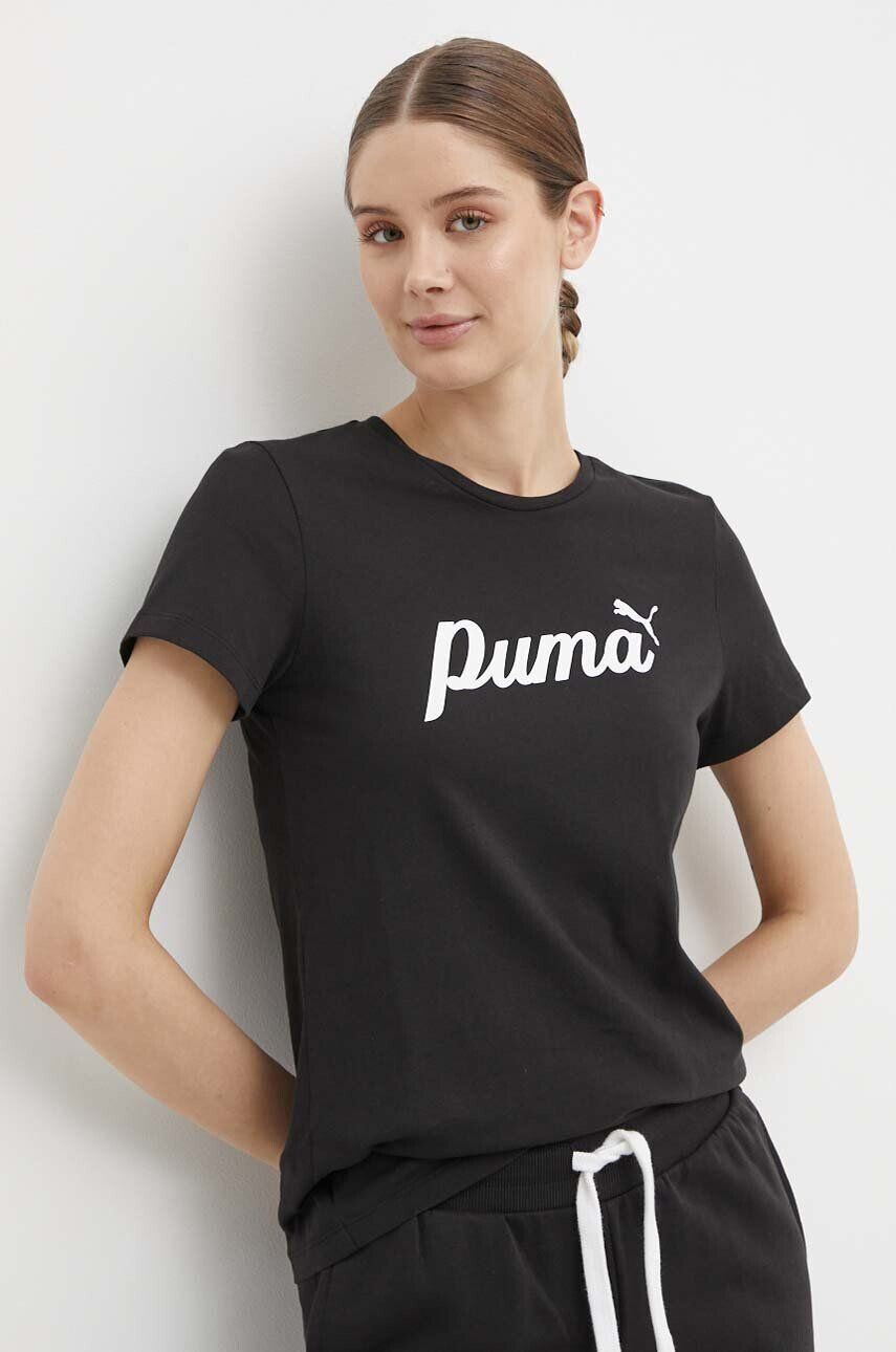 

Хлопковая футболка Puma, черный