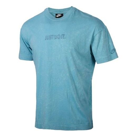 

Футболка training athleisure casual sports breathable alphabet round neck short sleeve lake blue Nike, синий