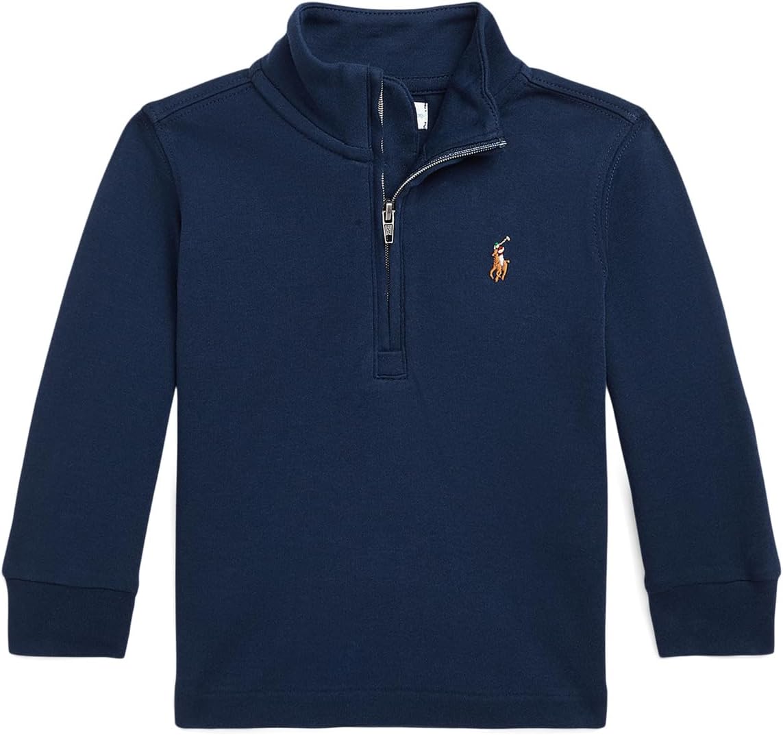 

Пуловер Polo Ralph Lauren Kids Cotton Interlock Quarter-Zip Pullover, цвет Refined Navy