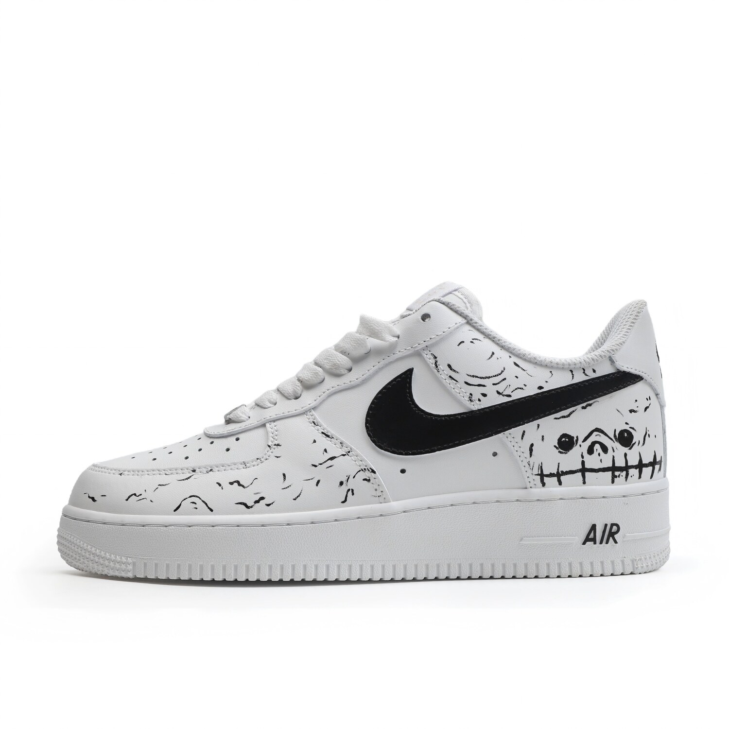 

Air Force 1 Air Force 1 Stupid Skull Кожаные, нескользящие, амортизирующие, износостойкие, низкие Nike, белый