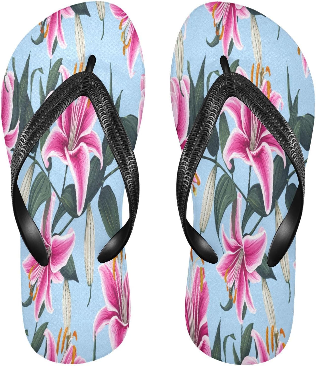 

Шлепанцы с цветочным рисунком и листьями, синие, для пляжа, душа, резиновые нескользящие летние тапочки для мужчин и женщин Sinestour